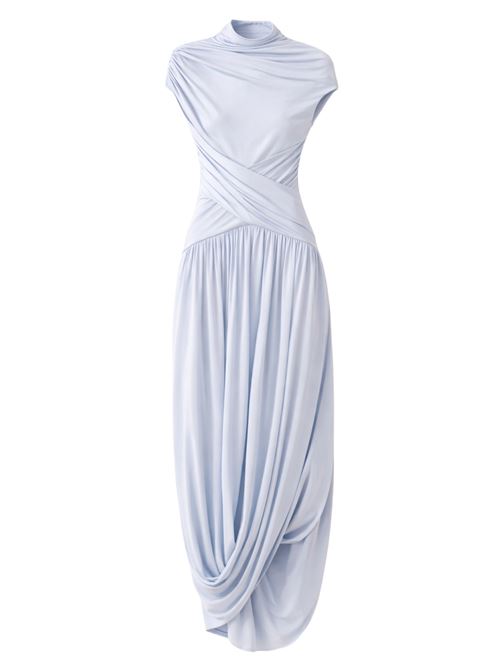 Ruffled midi dress SELF PORTRAIT | SS26167MBLBLUE